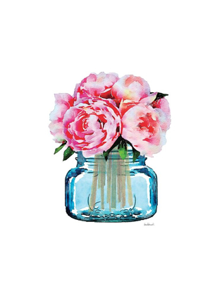 Picture of SHORT BLUE JAR LIGHT PEONY