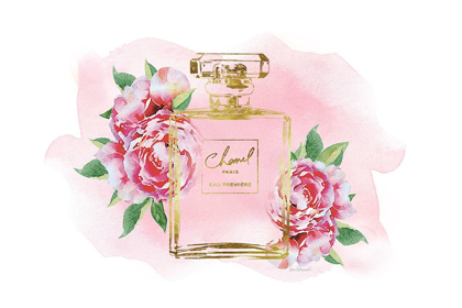 Picture of GOLD BOTTLE WITH PEONIES PINK
