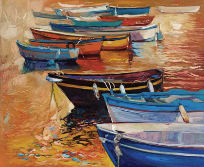 Picture of ROWBOATS MOORED ON OCEAN