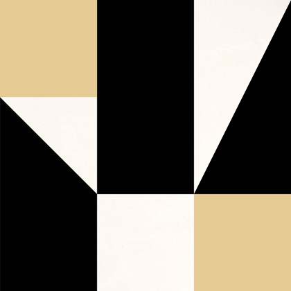 Picture of GEOMETRIC ABSTRACT BLACK,TAN AND WHITE