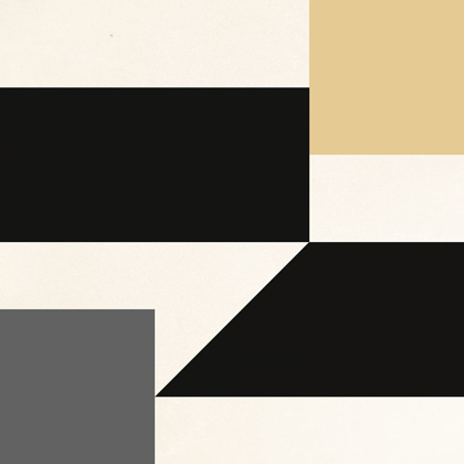 Picture of GEOMETRIC ABSTRACT BLACK,TAN AND WHITE II
