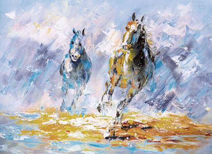 Picture of HORSES RUNNING OIL PAINTING