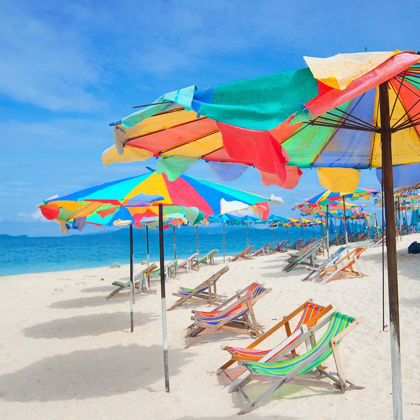 Picture of PARASOLS ON A TROPIC ISLE