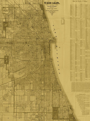 Picture of ANTIQUE MAP OF CHICAGO (NEUTRAL)