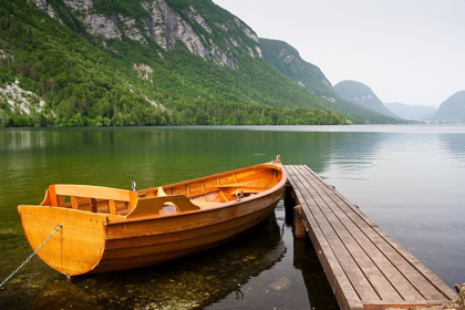 Picture of BOAT AT LAKE PIER, COLOR