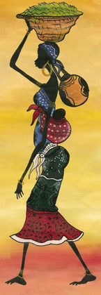 Picture of AFRICAN LADY CARRYING FRUIT ETHNIC