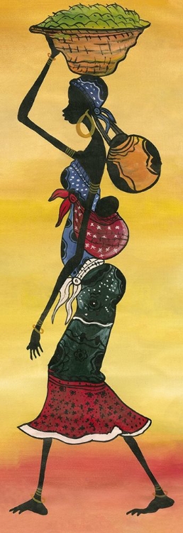 Picture of AFRICAN LADY CARRYING FRUIT ETHNIC