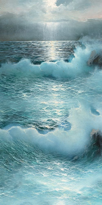 Picture of SEA WAVES MOON BLUE COASTAL 