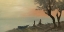Picture of BOAT COAST RELAXING SUNSET SEA LAKE