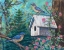 Picture of BLUE BIRDS AND HOUSE