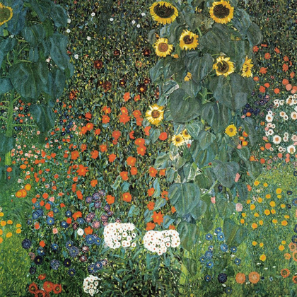 Picture of FARM GARDEN WITH SUNFLOWERS, 1906