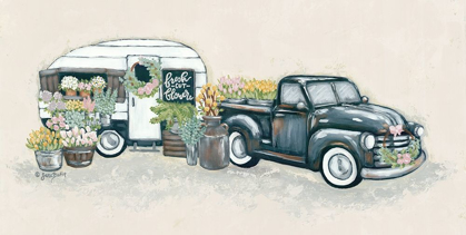 Picture of VINTAGE FLOWER TRUCK AND TRAILER