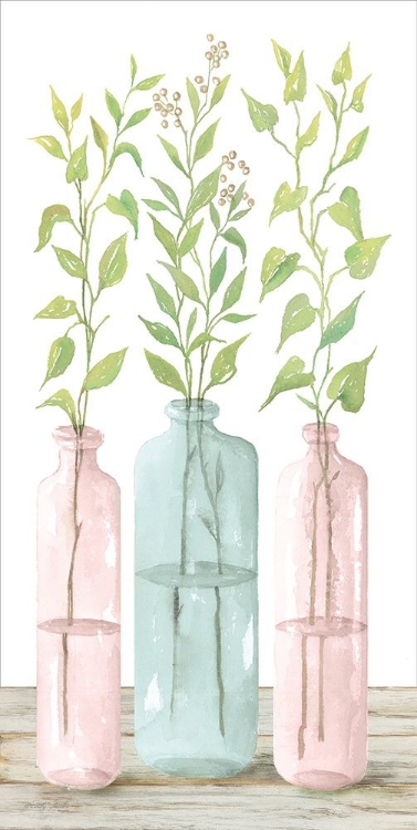 Picture of PASTEL LEAVES IN JARS  
