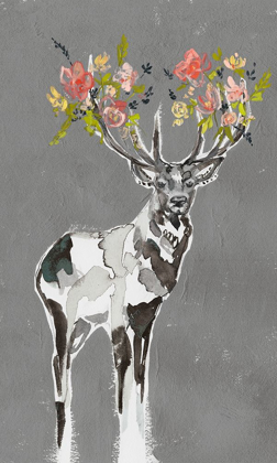 Picture of DEER AND FLOWERS I