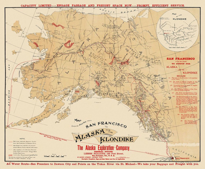 Picture of ROUTES SAN FRANCISCO TO ALASKA TO KLONDIKE