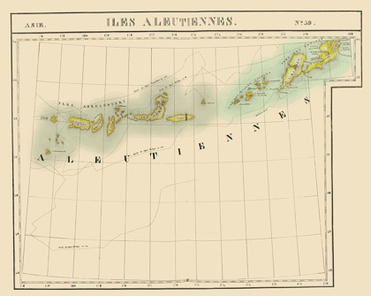 Picture of ALEUTIAN ISLANDS ALASKA - VANDERMAELEN 1827