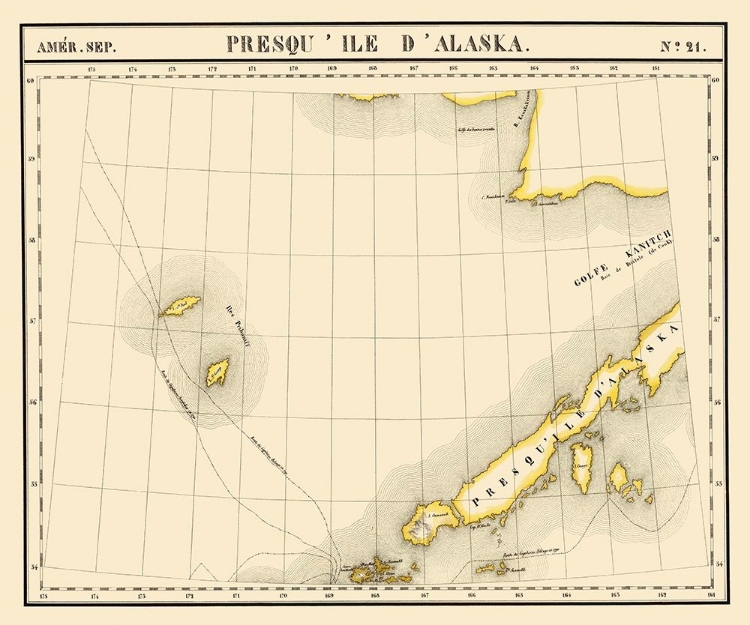 Picture of ALASKA PENINSULA - VANDERMAELEN 1827