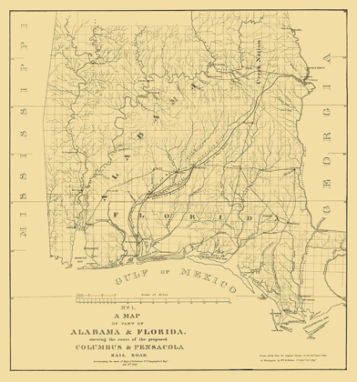 Picture of COLUMBUS AND PENSACOLA RAILROAD 1836