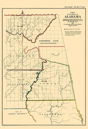 Picture of ALABAMA, POSITION OF CHEROKEE LAND - GLO 1835