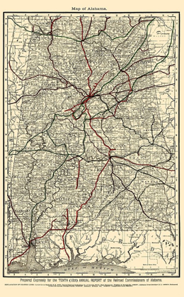 Picture of ALABAMA RAILROADS - RAND MCNALLY 1888