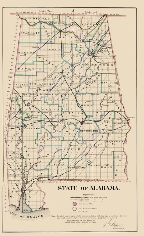 Picture of ALABAMA - GLO 1866