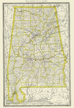 Picture of ALABAMA - RAND MCNALLY 1890
