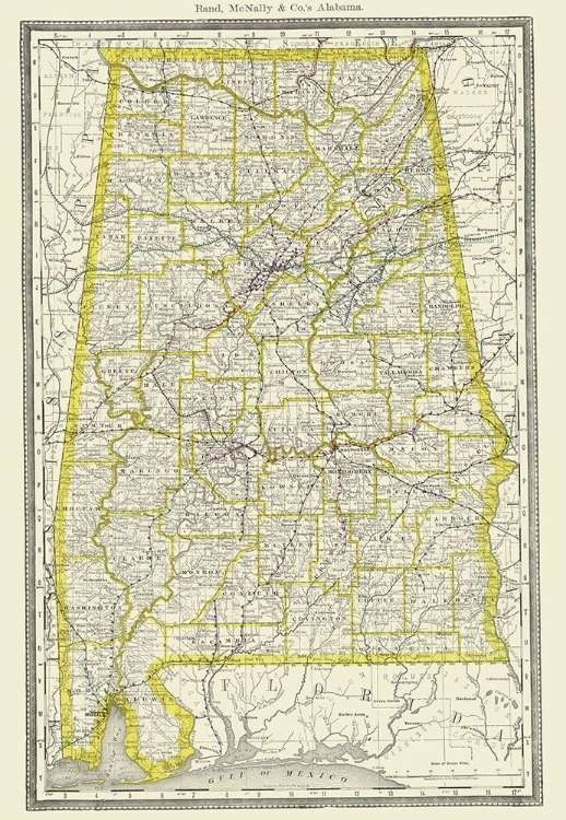 Picture of ALABAMA - RAND MCNALLY 1890