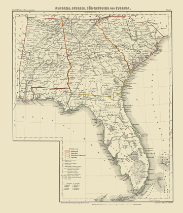 Picture of ALABAMA, GEORGIA, SOUTH CAROLINA, FLORIDA 1854