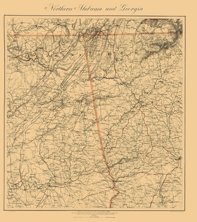 Picture of NORTHERN ALABAMA, GEORGIA - KREBS 1864