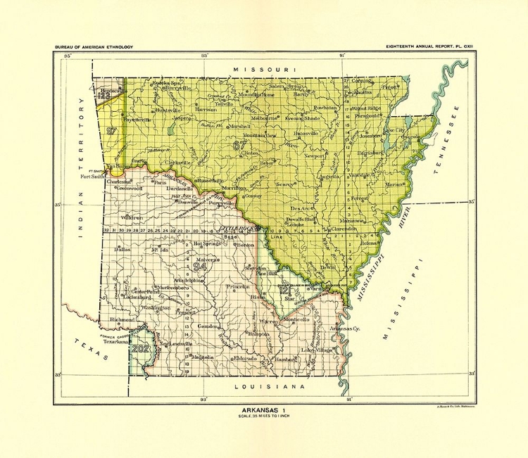 Picture of ARKANSAS INDIAN LAND CESSION - HOEN 1896