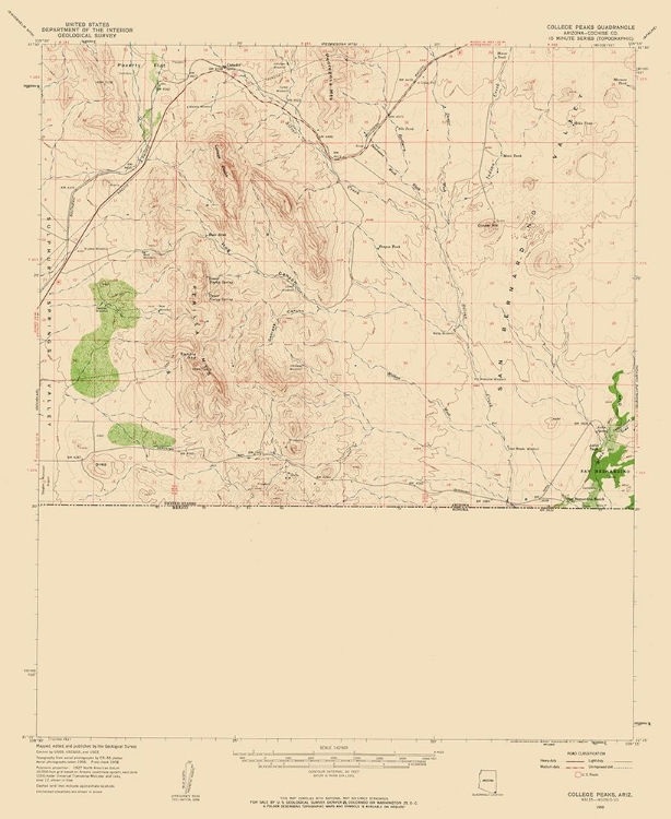 Picture of COLLEGE PEAKS ARIZONA QUAD - USGS 1958