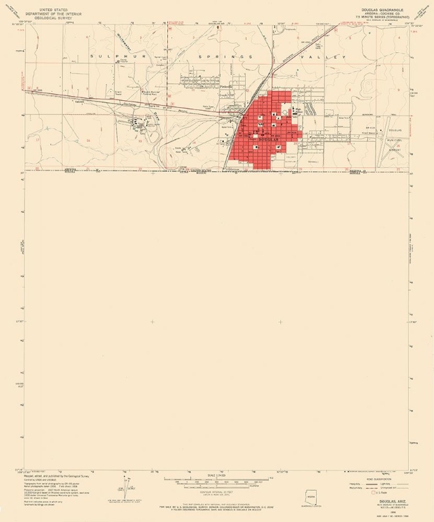 Picture of DOUGLAS ARIZONA QUAD - USGS 1958