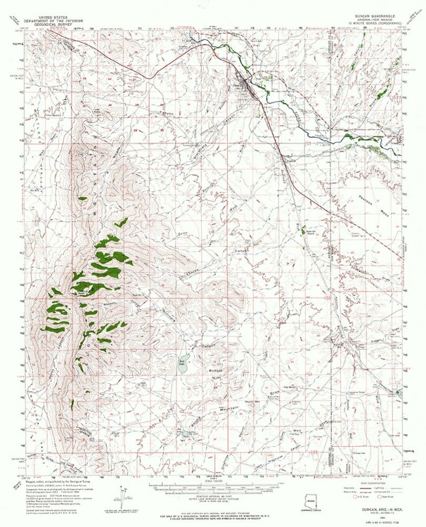 Picture of DUNCAN ARIZONA QUAD - USGS 1960