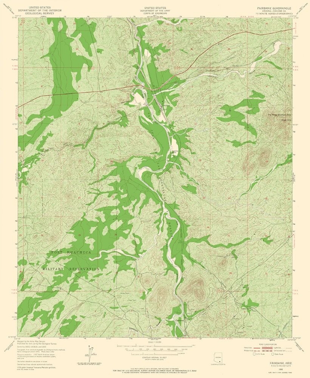 Picture of FAIRBANK ARIZONA QUAD - USGS 1952