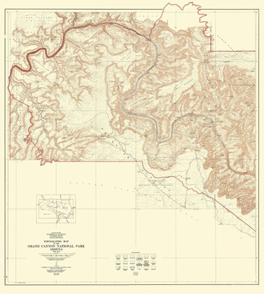 Picture of GRAND CANYON WEST HALF ARIZONA - USGS 1927