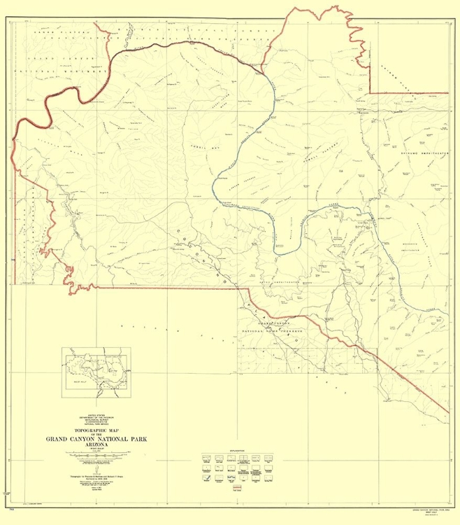 Picture of GRAND CANYON WEST HALF ARIZONA - USGS 1927
