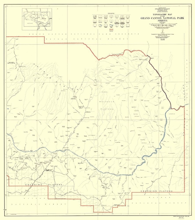 Picture of GRAND CANYON EAST HALF ARIZONA - USGS 1927