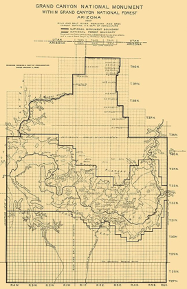 Picture of GRAND CANYON NATIONAL MONUMENT ARIZONA SHEET
