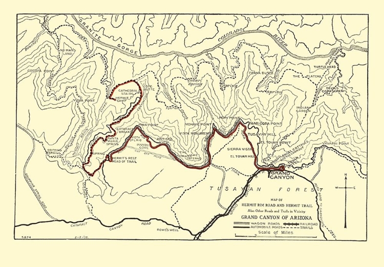 Picture of HERMIT RIM ROAD, TRAIL GRAND CANYON 1915