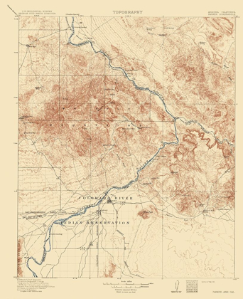 Picture of PARKER ARIZONA CALIFORNIA QUAD - USGS 1911