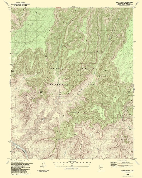 Picture of SHIVA TEMPLE ARIZONA QUAD - USGS 1988