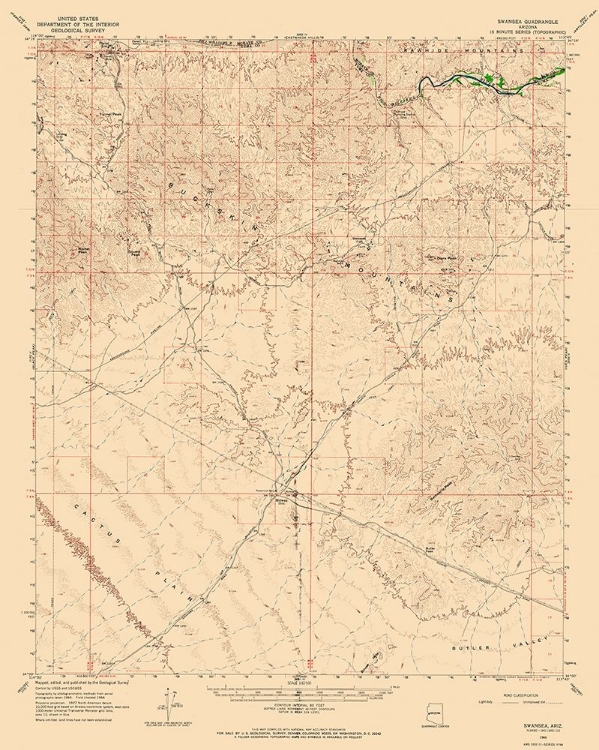 Picture of SWANSEA ARIZONA QUAD - USGS 1966