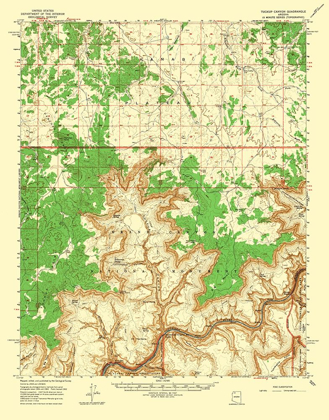 Picture of TUCKUP CANYON ARIZONA QUAD - USGS 1962