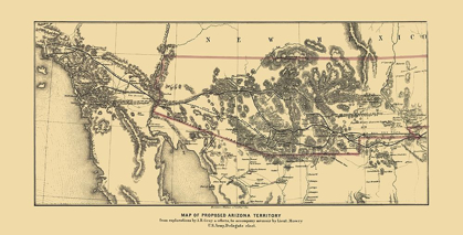 Picture of ARIZONA PROPOSED TERRITORY - GRAY 1857
