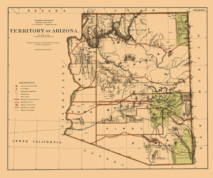 Picture of ARIZONA TERRITORY - GENERAL LAND OFFICE 1876