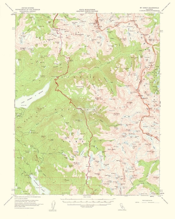 Picture of MT ABBOT CALIFORNIA QUAD - USGS 1963