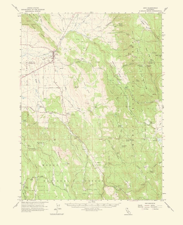 Picture of ADIN CALIFORNIA QUAD - USGS 1964