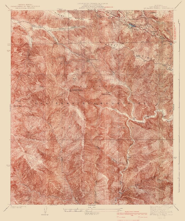 Picture of MT BADEN POWELL CALIFORNIA QUAD - USGS 1940