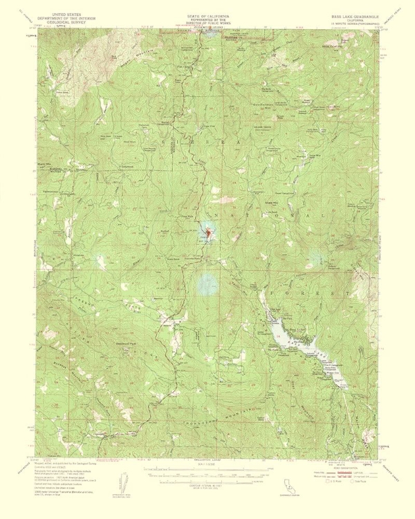 Picture of BASS LAKE CALIFORNIA QUAD - USGS 1959