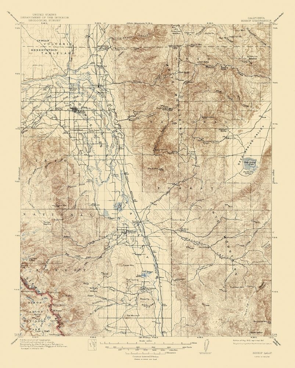 Picture of BISHOP CALIFORNIA QUAD - USGS 1913